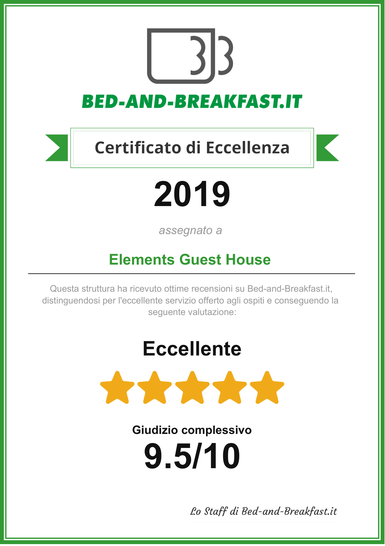 BB.it Certificato di Eccellenza 2019