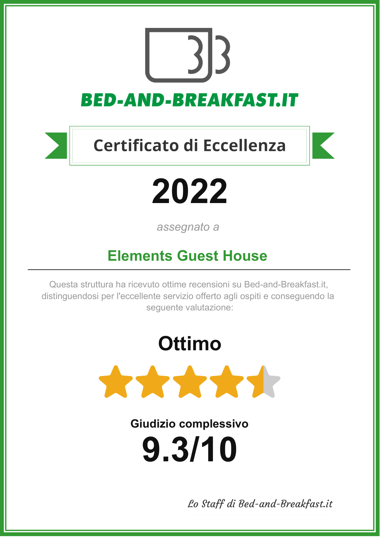 BB.it Certificato di Eccellenza 2022