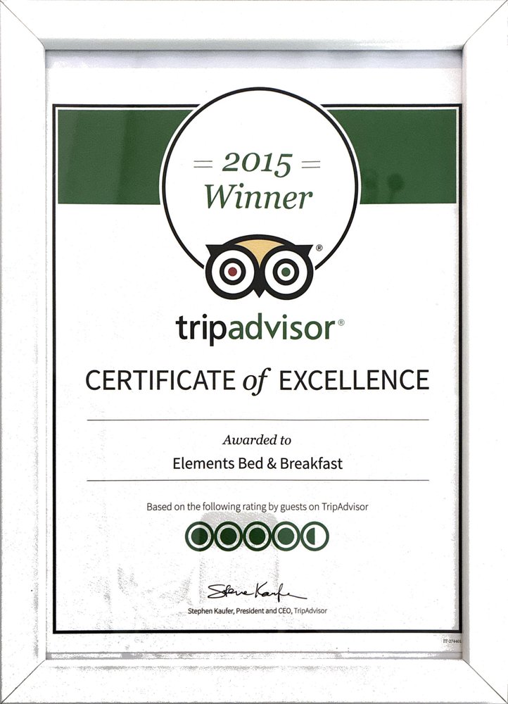 TripAdvisor Certificate of Excellence 2015